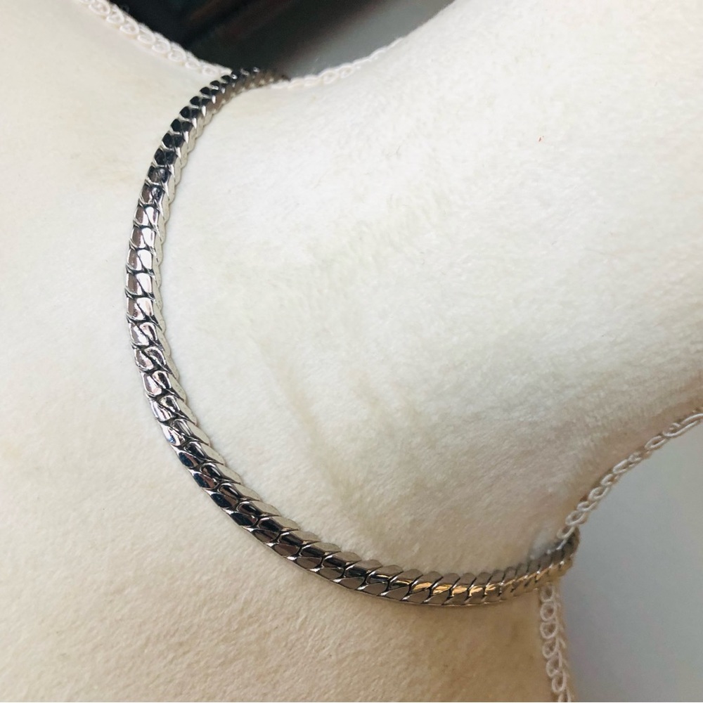 Vintage Coro silver plated braided chain necklace